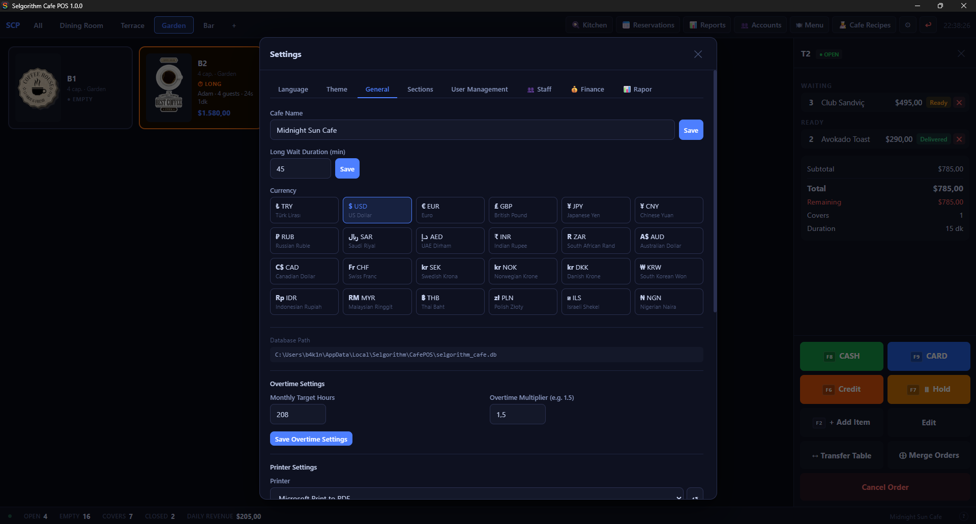 General settings — store configuration